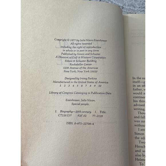 1977 Special People Hardcover By Julie Nixon Eisenhower - Picture 2 of 6